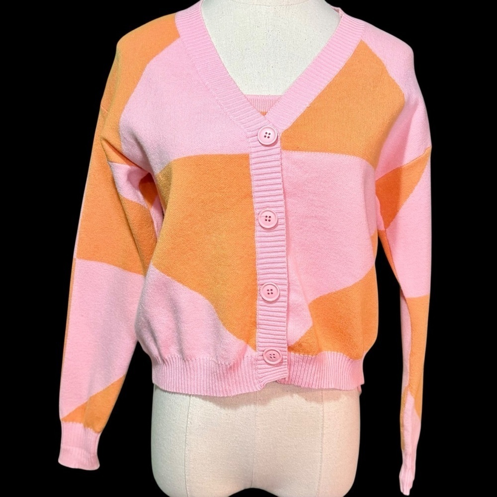 NWT Princess Polly ‘Ivanna Knit Cardigan Set Multi’ in Pink & Orange Size 0